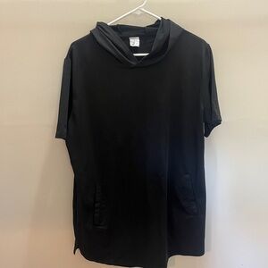 Men's Black Short Sleeve Hoodie